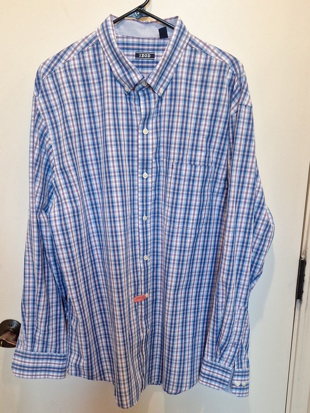 IZOD Men’s Blue & Purple Plaid Button-Down Shirt